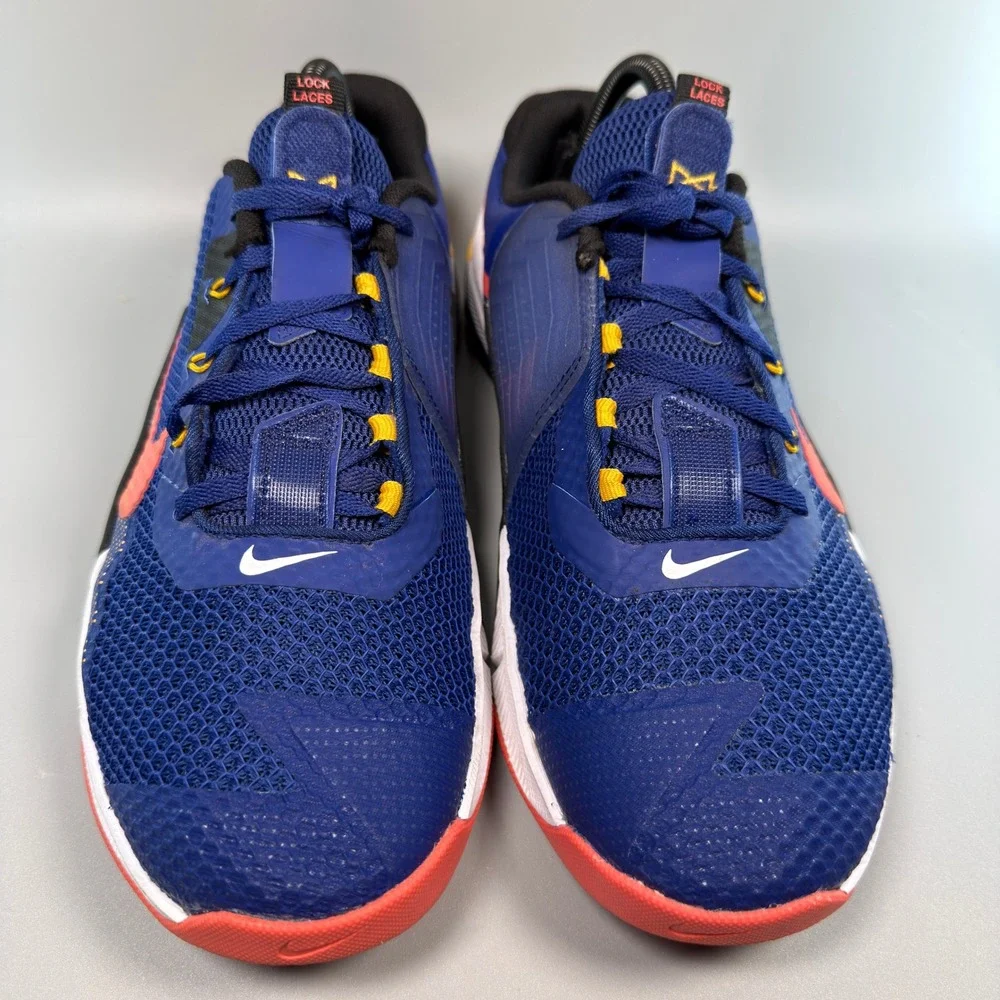 Nike Metcon 7 Mens 9.5 9 1/2 Crossfit Training Shoe Blue Orange Sneaker Low Lace